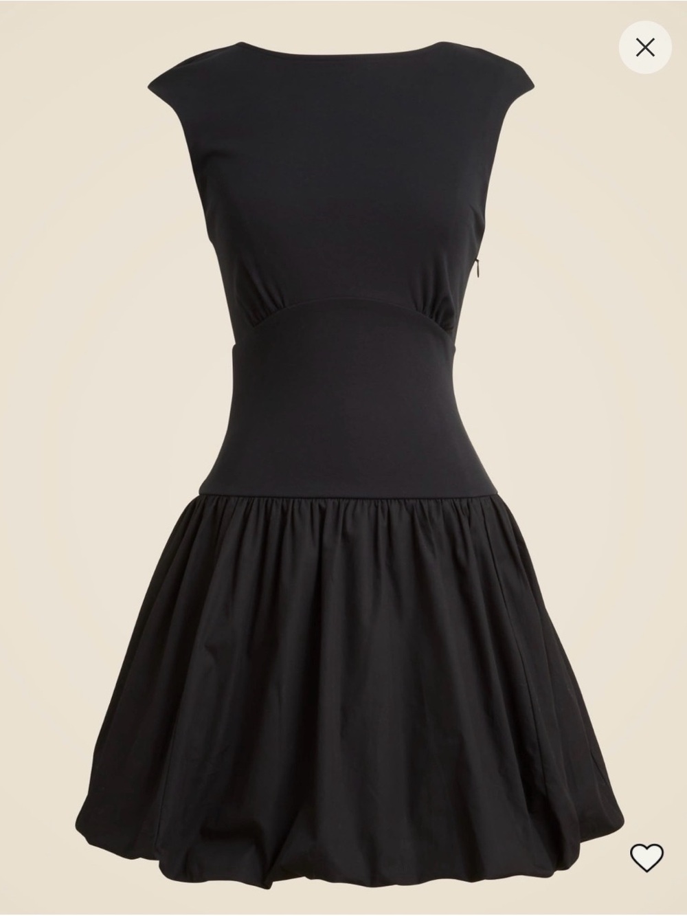 J.Crew Bubble Hem Classic Black Fit-and-Flare Dress - Black